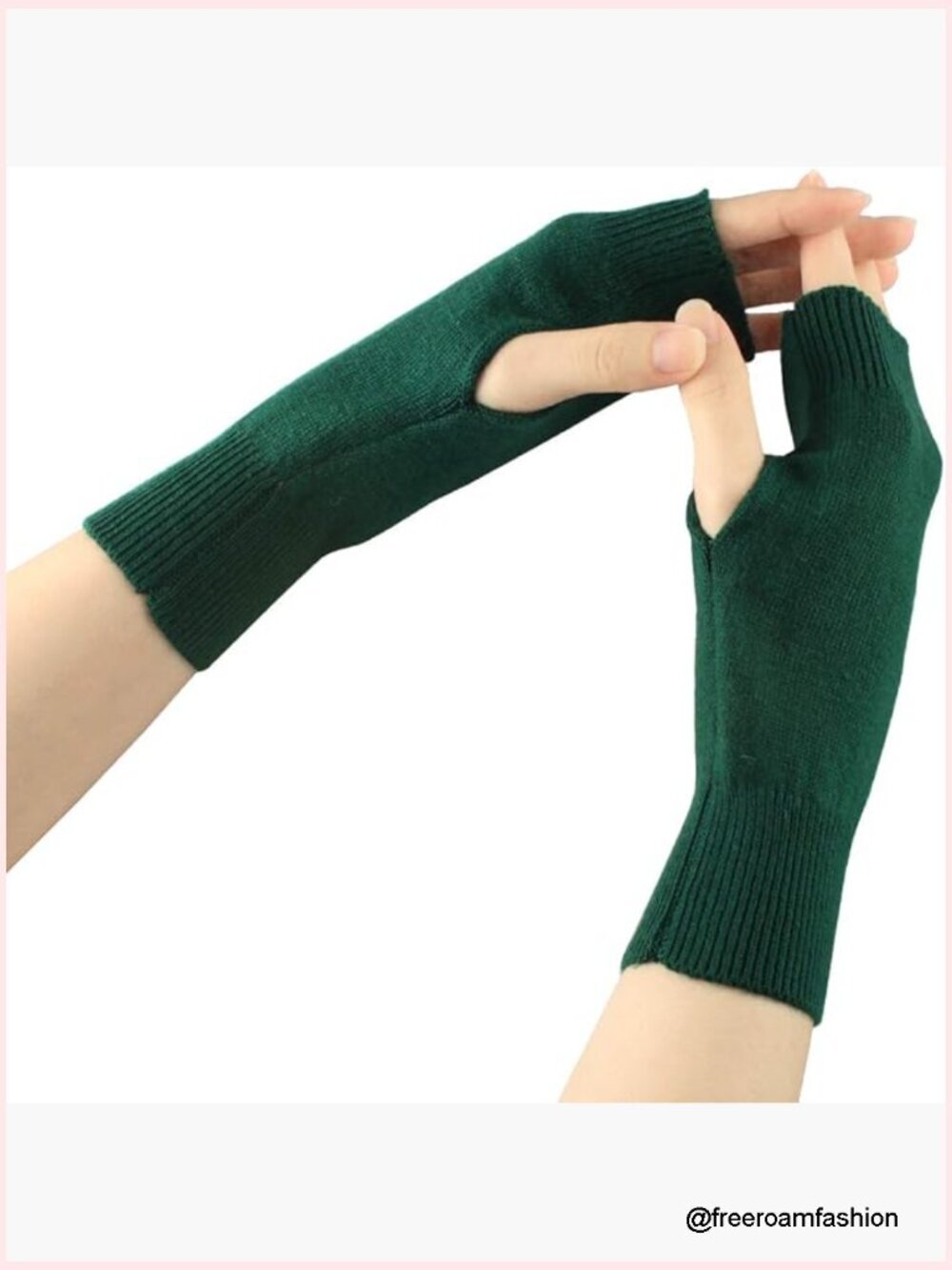Cashmere Half Fingerless Gloves Winter Warm Mittens for Ladies
